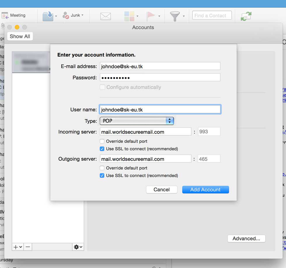 instructions for seeting up email on mac outlook